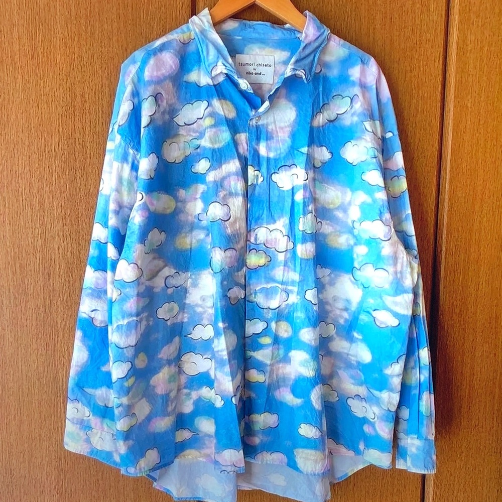 Tsumori Chisato Blue Cloud-Print Button-Up Shirt